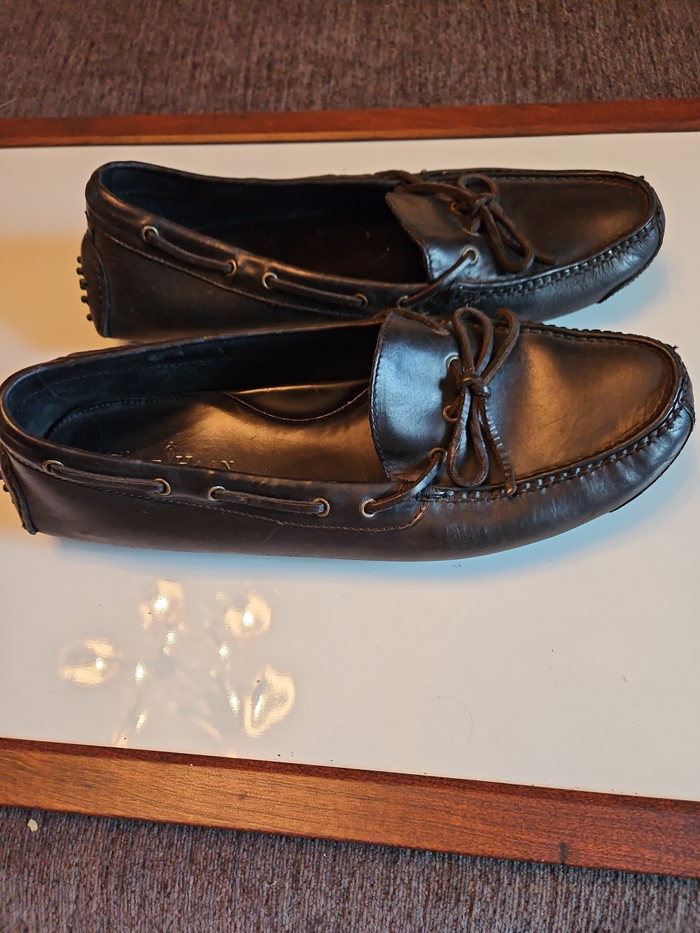 Cole Haan Size 10.5 D Men's Black Leather Driving Moccasins